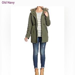 Old Navy Olive Hooded Utility Anorak Jacket